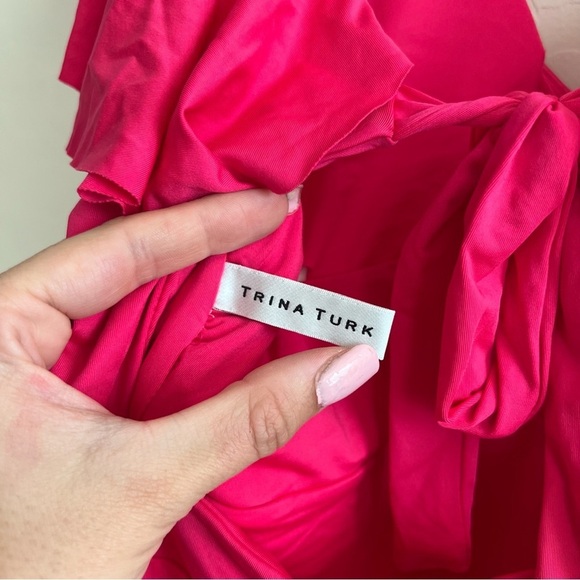 Trina Turk Monaco Ruffle One Peice Swimsuit Rose Pink - Picture 8 of 10